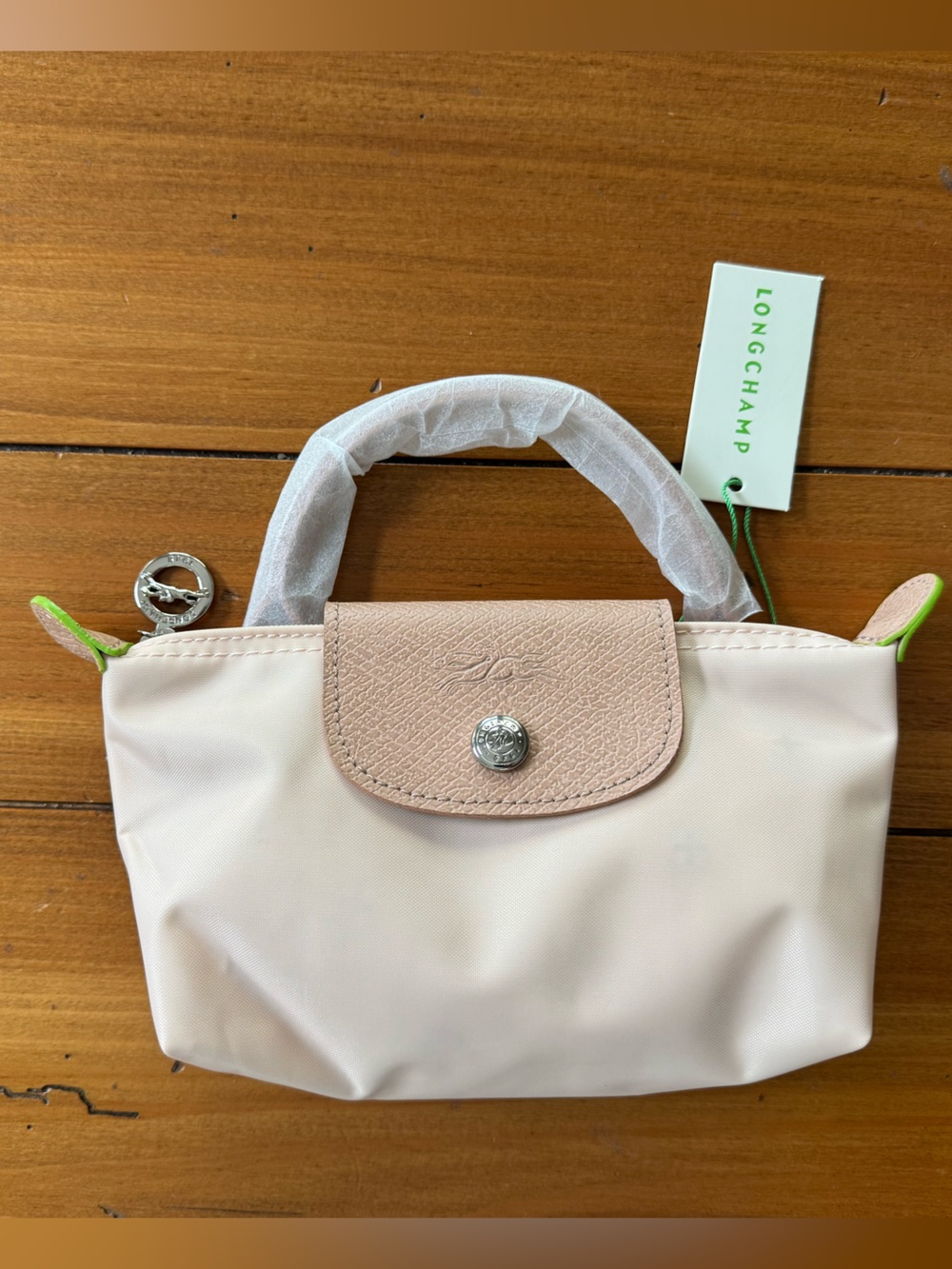 NWT Longchamp Le Pliage Extra Small Mini Pouch in Pink Tea